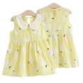 thumbnail image 3 of YTDSCS Kids Toddler Girls Summer Vest Dresses Baby Floral Sleeveless Cotton Dress Lapel Dress Casual Mid-Length Tank Dresses Skirt,Sizes 1-6T, 3 of 7