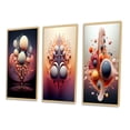 thumbnail image 3 of Designart « Multiverse Metamorphosis Abstract Geometric II » Formes Abstraites Ensemble d'Art Mural Encadré de 3 - Ensemble de Toiles à Cadre Transitionnel Rose pour Déco de Salon, 3 of 6