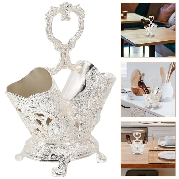 Masteelf  Kitchen Utensil Pot Cutlery Organizer Dining Dinnerware Chopsticks Silver