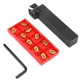 thumbnail image 3 of ZQ2020R-3 Lathe Grooving Turning Tool Holder + 10pcs SP300 Carbide Inserts + Wrench, 3 of 8