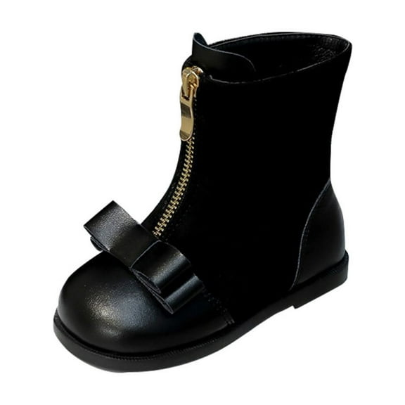 Otqutp Children Girls and Boys Children's Casual Shoes with Side Zipper Mesh Soft Sole Breathable Sports Short Boots Winter Warm Boots High Top Shoes(Black,18-24 Months)