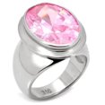 thumbnail image 1 of Alamode TK118-6 Anneau en Acier Inoxydable pour Femmes avec AAA Grade CZ en Rose - Taille 6, 1 of 1