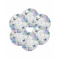 thumbnail image 7 of 13 Inch Round Placemats Set of 6, Watercolor Flowers Non Slip Heat Insulation PP Table Mats, Spring Butterflies Floral Gray Wood Washable Place Mats for Kitchen Dining Party Table Decor, 7 of 7