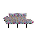 thumbnail image 2 of Nautical Futon Couch, 3D Colorful Stars and Blue Wavy Stripes Marine Theme Starfish Graphic Art, Daybed with Metal Frame Upholstered Sofa for Living Dorm, Loveseat, Multicolor, by Ambesonne, 2 of 4