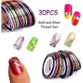 thumbnail image 2 of Kit de decoración de uñas, kits de decoración de uñas, con 15 pinceles, 5 bolígrafos de puntos, 10 cintas de rayas, 3 cajas de diamantes de imitación para uñas, kit profesional de accesorios para decoración de uñas JM, 2 of 4