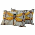 thumbnail image 2 of Pack of 2 Outdoor Pillow Covers 20x12 Inch Waterproof Vintage Dragonfly Throw Pillow Covers,Decorative Couch Pillow Shams Protectors Spring Summer Abstract Oil Painting Patio Cushion Pillowcases, 2 of 8