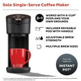 thumbnail image 3 of Instant Solo 2-in-1 Single Serve Coffee Maker for Ground Coffee or K-Cup Pods with 3 Brew Sizes, Black, 3 of 8