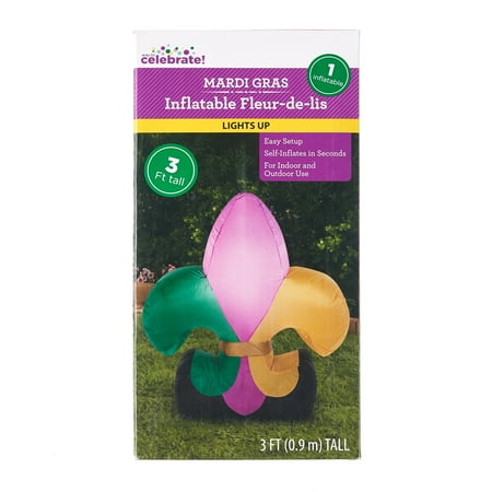 Way To Celebrate Mardi Gras Inflatable Fleur De Lis 3 Purple