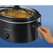 Hamilton Beach 5 Qt Slow Cooker, Stoneware Crock with Removable Pot, Black
