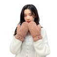 thumbnail image 5 of Guantes de peluche de oso de dibujos animados bonitos para mujer, ciclismo de invierno, estudiantes, cálidos y gruesos, marea de invierno, 5 of 5