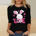 thumbnail image 2 of Camisetas Casuales de las Mujeres Impresas 3/4 Manga Cuello Redondo Blusa, Moda Ligera Superior para el Hogar Y el Uso Diario, Cómoda Imitación de la Tela Del Estante, 2 of 6