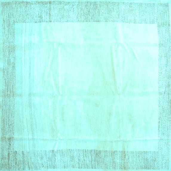 Ahgly Company Indoor Square Solid Light Blue Modern Area Rugs, 7' Square
