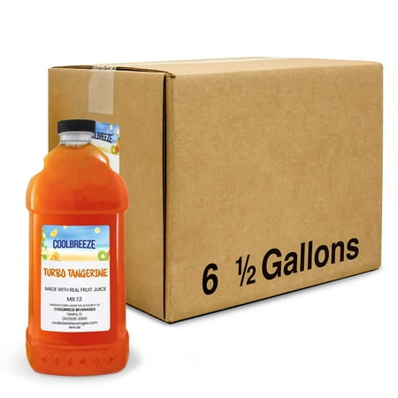 Coolbreeze Beverages Ready To Use Frozen Drink Machine Mix Premium Slush Flavor Syrup – One Case (Six 1/2 Gal Bottles) – Turbo Tangerine Coolbreeze Beverages Ready To Use Frozen Drink Machine Mix Premium Slush Flavor Syrup – One Case (Six 1/2 Gal Bottles) – Turbo Tangerine