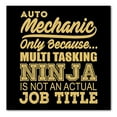thumbnail image 1 of DistinctInk Custom Bumper Sticker - 8" x 8" Decorative Decal - Black Background - Auto Mechanic Multi Tasking Ninja, 1 of 2