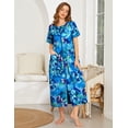 thumbnail image 3 of Ekouaer Women Robes Zipper Front Short Sleeve Full Length Housecoat with Pockets Loungewear, 3 of 6