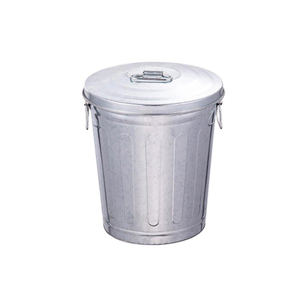 Cubo de basura metálico para exterior redondo para jardinera, multifuncional, resistente, con 17 litros