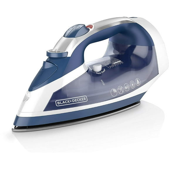BLACK DECKER Xpress Steam Cord Reel Iron with Nonstick Soleplate, Blue, ICR16X