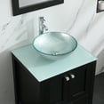 thumbnail image 5 of Wonline 24" Wood Bathroom Cabinet Single Vanity Glass Vessel Sink w/Mirror & Countertop, 5 of 7