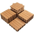 thumbnail image 3 of Renwick 12" x 12" Square Wooden Floor Tiles, 27 Pieces, Natural Wood, 3 of 9
