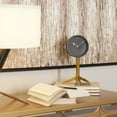 thumbnail image 2 of DecMode Stainless Steel Modern Table Clock with Round Face and Circular Frame 7"W x 13"H, Solid Pattern with Gold and Black Finish, 2 of 8