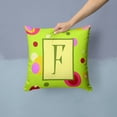 thumbnail image 2 of Carolines Treasures CJ1010-FPW1414 Letter F Initial Monogram - Green Decorative   Canvas Fabric Pillow 14Hx14W, 2 of 4