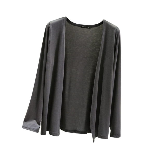 Cárdigan de mujer Wraps, chal fino de manga larga para mujer, protección solar, blusa de poliéster para mujer