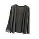 thumbnail image 1 of Cárdigan de mujer Wraps, chal fino de manga larga para mujer, protección solar, blusa de poliéster para mujer, 1 of 8