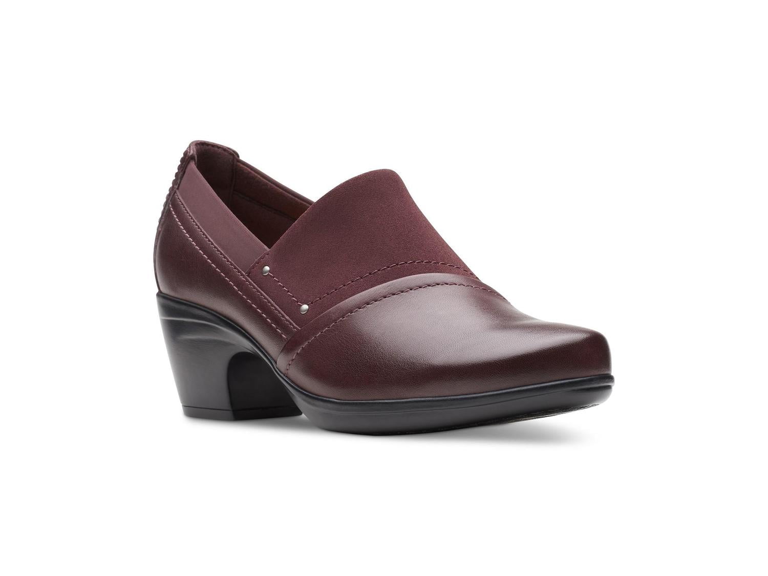 Clarks Emily Step Women's Shoes Burgundy Leather : 11 B - Medium