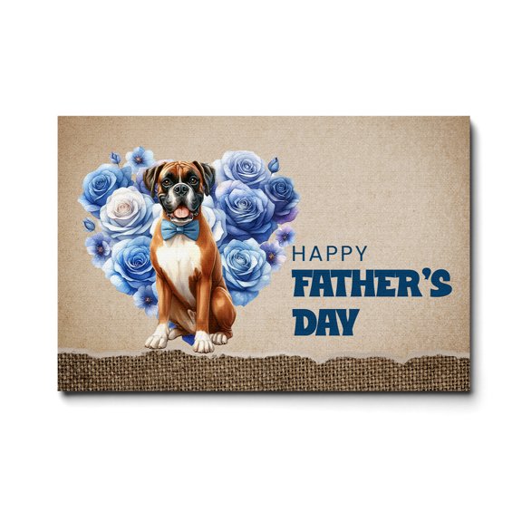 Boxer Proud Dad Happy Father's Day Horizontal Matte Canvas Poster Boxers Dog Lover Gifts Idea Wall Art Home Decor - 02008