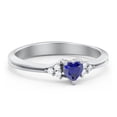 thumbnail image 1 of Birthstone Heart Ring with Shoulder Accents - Blue Sapphire (September), 1 of 4