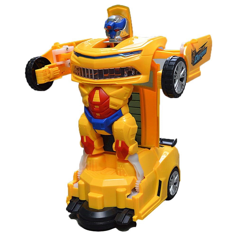 Car Transform to Robot Toys Boys Girls Kids Children Light Sound Action Bump go 