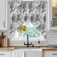thumbnail image 6 of Spring Floral Swag Curtains for Kitchen/Bedroom/Living Room, Retro Country Flowers Leaves Botanical Gray Scalloped Curtains 63 Inch Long, Window Swag Topper Curtains Valances 2 Panels Set 36"x63", 6 of 8