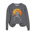 thumbnail image 6 of Kaliqueen Halloween Sweatshirts for Women Spooky Season Funny Long Sleeve Graphic Crewneck Pullover Tops Loose Fit Holiday Outfits with Multi Print, 6 of 6