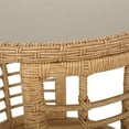 thumbnail image 4 of Noble House Tatiana Outdoor Tempered Glass Top Wicker Side Table in Light Brown, 4 of 10