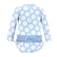 thumbnail image 2 of Hudson Baby Girls Rashguard Baby Swimsuit, Blue Daisy, 9-12 Months, 2 of 2