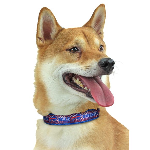 Zubaz NFL Team Adjustable Pet Collar for Dogs & Cats Buffalo Bills Small