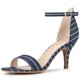 thumbnail image 1 of Sandalias De Tacón De Aguja Con Correa De Tobillo A Rayas Para Mujer Azul 36 EU, 1 of 7