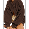 thumbnail image 2 of Womens Oversized Cardigan Long Sleeve Button Down Chunky Knit Loose Fall Sweater Coats Coffee Color M, 2 of 7