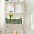 thumbnail image 2 of Round Paper Rope Storage Basket Wicker Baskets for Organizing with Handle Decorative Storage Bins for Countertop Toilet Paper Basket for Toilet Tank Top Small Baskets , Green, 2 of 4