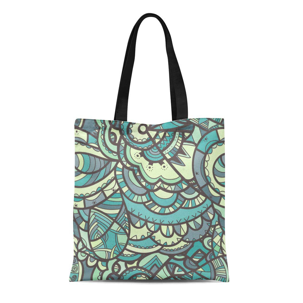 ASHLEIGH Canvas Tote Bag Batik Colorful Whimsical Fancy Meditative Boho ...