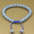 thumbnail image 2 of Angelstones Handmade Gemstone 6mm Blue Angelite Round Beads Adjustable Braided Macrame Tassels Chakra Reiki Bracelets 7-9 inch Unisex, 2 of 2