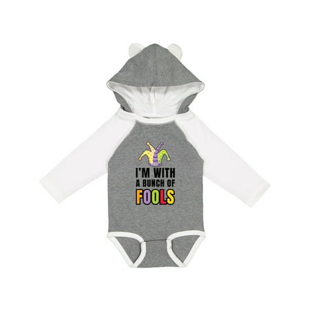

Inktastic Im with a Bunch of Fools with Jester Hat April Fools Day Gift Baby Boy or Baby Girl Long Sleeve Bodysuit