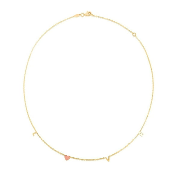 JewelStop 14K Two-Tone Gold Polished Finish LOVE Necklace with Lobster Clasp - 18"