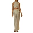 thumbnail image 2 of Liacowi Women’s Two Piece Summer Outfits, Sleeveless Hollow Out Tank Tops and Long Skirt Set, 2 of 9