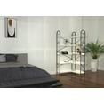 thumbnail image 2 of Yoneston 72.05" Tall L-Shaped Corner Bookshelf, 5-Tier Metal Open Bookcase, Display Rack for Living Room,Bedroom and Office, Black & White, 2 of 5
