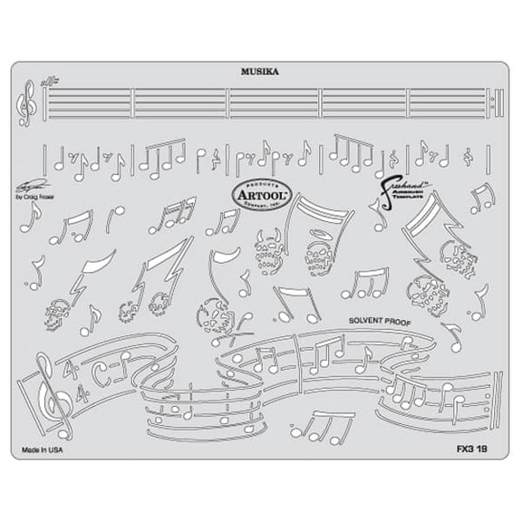 Iwata Artool Freehand Template - Kustom FX 3 Musika