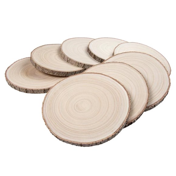 Wood Slices Maputune, 8 unidades, 30 a 33 cm, grandes, sin terminar, para bricolaje