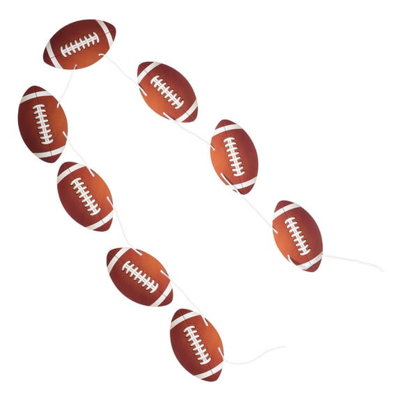 UPOUART 8 Pieces Football Garland with Brown Paper Rugby Bunting for Sports Themed Party Decoration