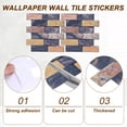 thumbnail image 4 of Uxcell 5Pcs Peel and Stick Backsplash Tiles 10.6" x 10.6" 3D Thickened Stone Texture Self-Adhesive Tile Stickers Wallpaper Wall for Kitchen Bathroom Bedroom, Gold Brown Black, 4 of 7
