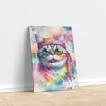 thumbnail image 3 of Hippie British Shorthair Portrait Watercolor Tie-Dye Vintage Styles Vertical Matte Canvas Poster Cat Lover Kitten Owner Gifts Wall Art Home Decor - 00014, 3 of 5